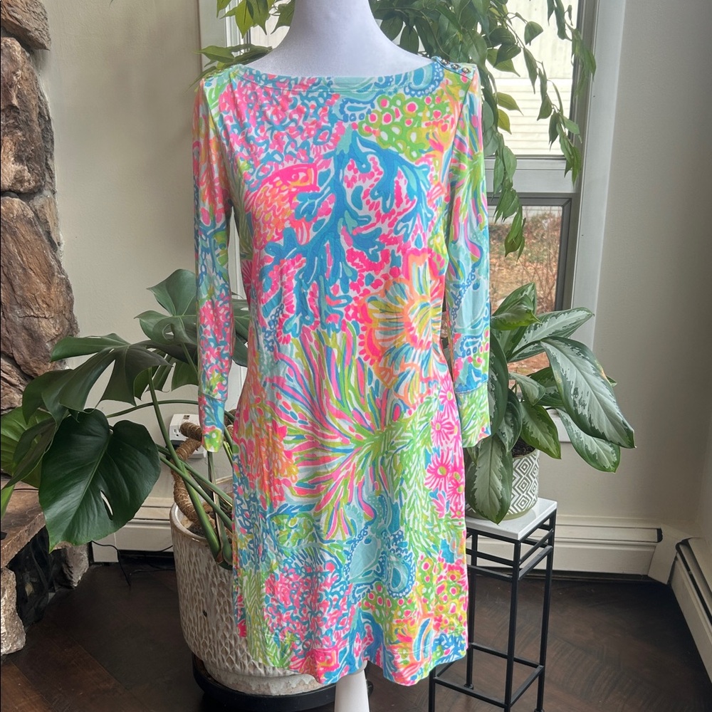 Lily Pulitzer Sophie Dress Boat neck 3/4 sleeves S
